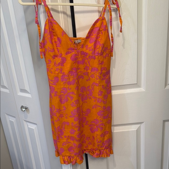 Orange and Pink Floral Dress - Picture 1 of 8